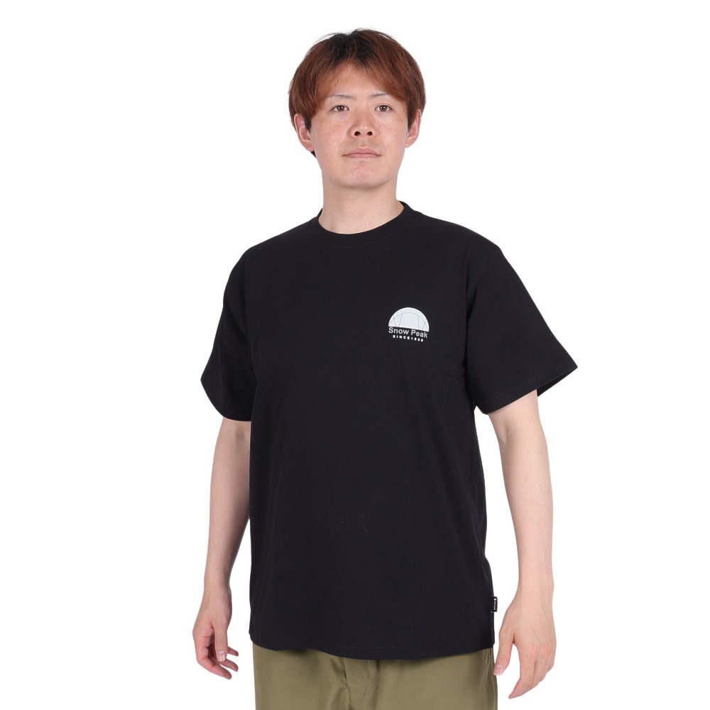 スノーピーク（snow peak）（メンズ）カジュアル Alpha Breeze Typography 半袖Tシャツ TS-24SU001BK