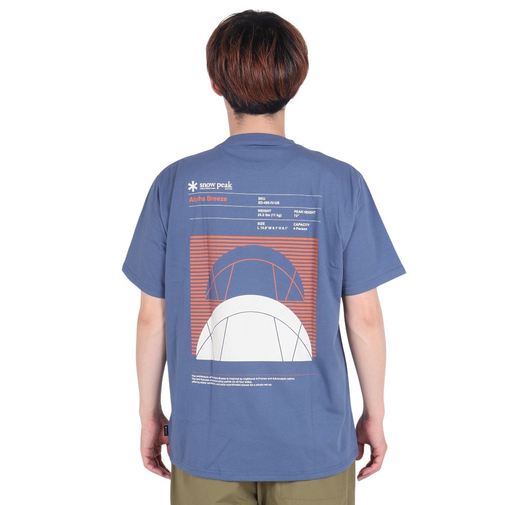 スノーピーク（snow peak）（メンズ）カジュアル Alpha Breeze Typography 半袖Tシャツ TS-24SU001BL