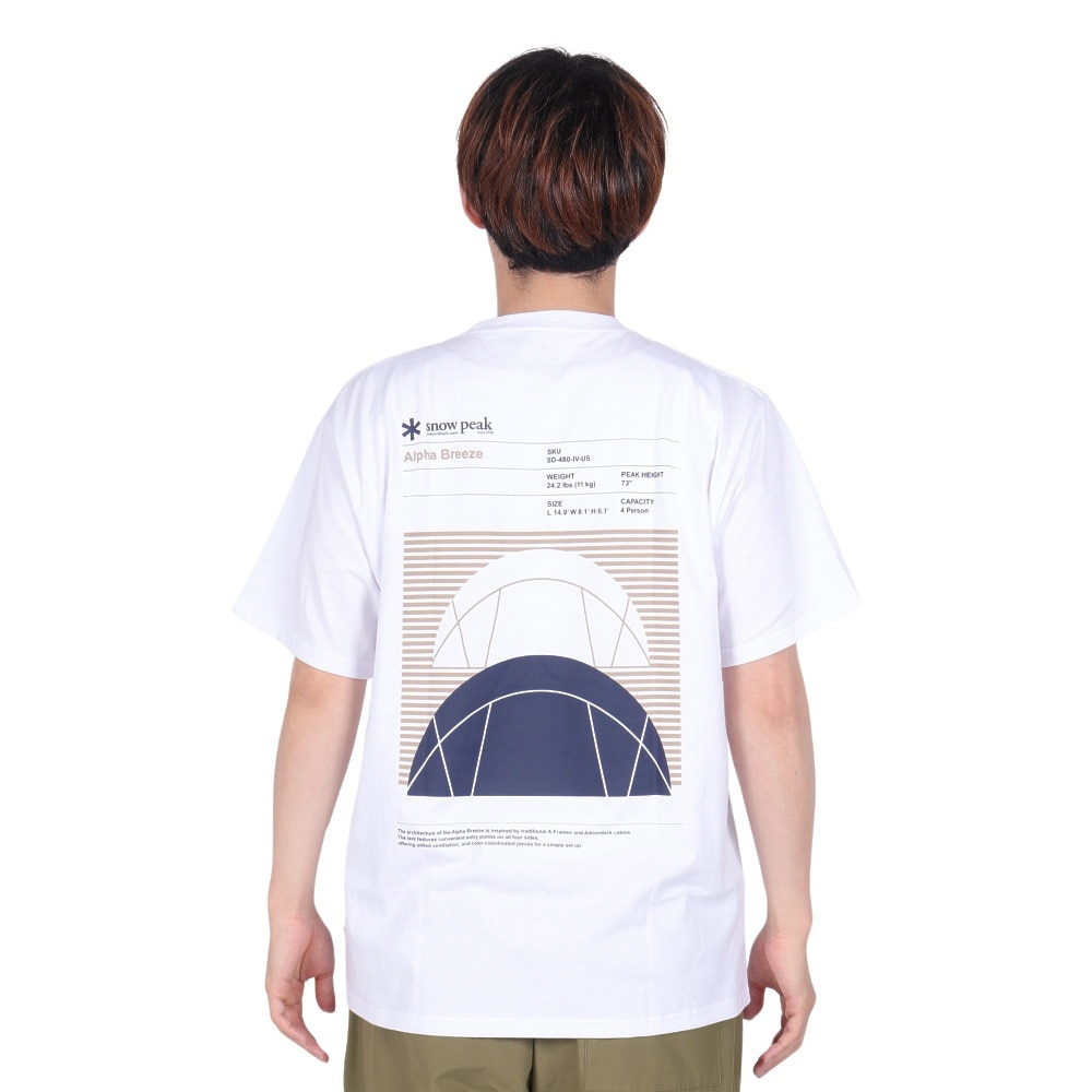 スノーピーク（snow peak）（メンズ）カジュアル Alpha Breeze Typography 半袖Tシャツ TS-24SU001WH