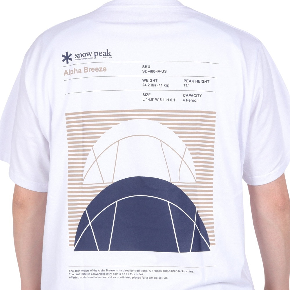 スノーピーク（snow peak）（メンズ）カジュアル Alpha Breeze Typography 半袖Tシャツ TS-24SU001WH