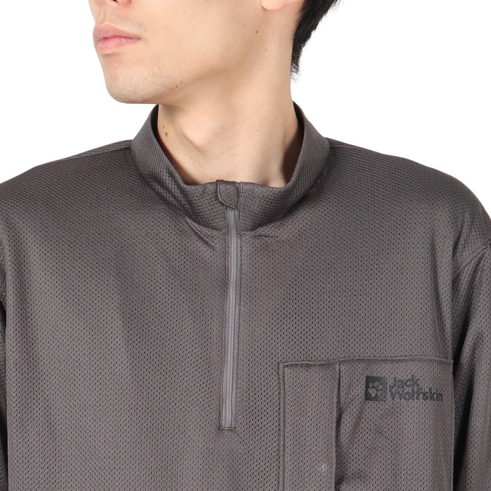 ジャックウルフスキン（JackWolfskin）（メンズ）テックフレックス ワームハーフジップ A63215-6945