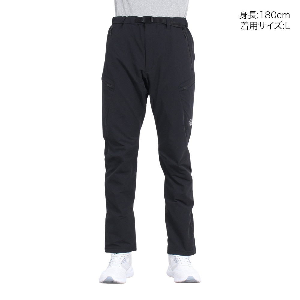 POLEWARDS（メンズ）パンツ ボトム サーマルライニング トレックパンツ PW2SJD03 BLK ブラック ストレッチ 保温 