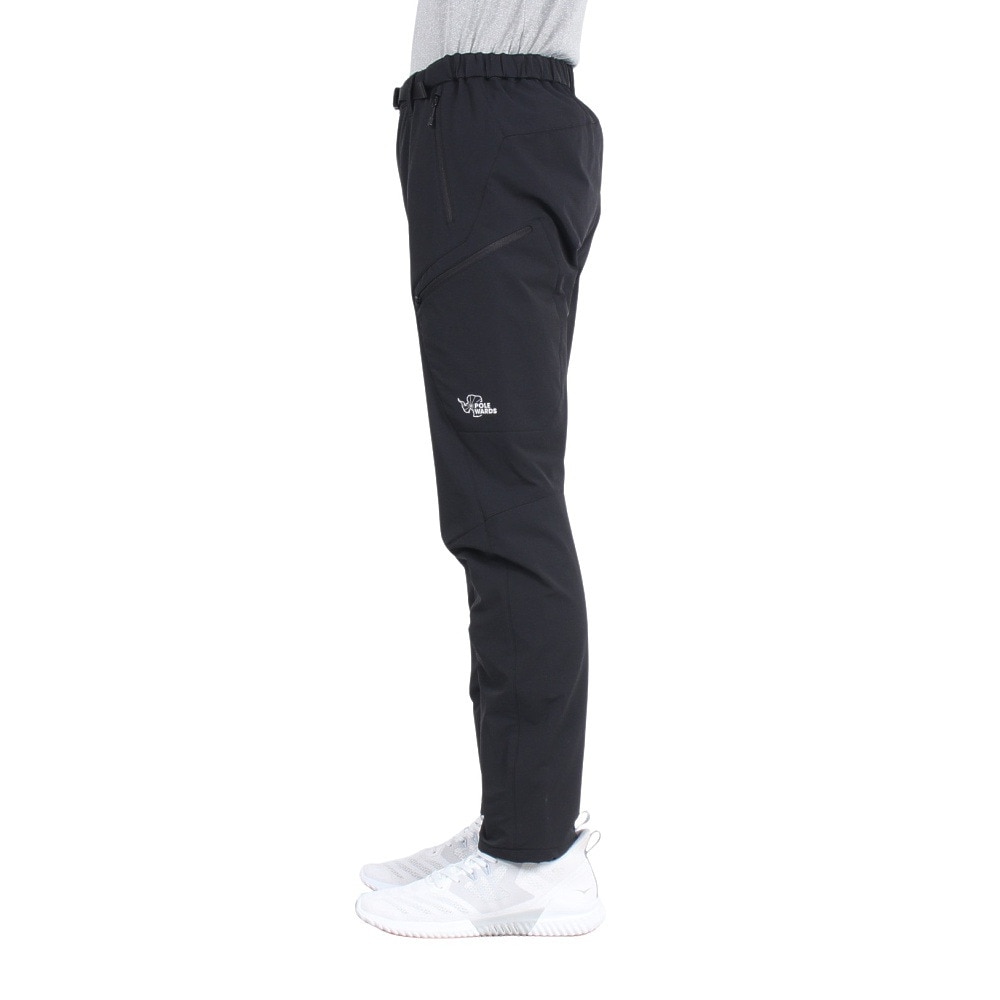 POLEWARDS（メンズ）パンツ ボトム サーマルライニング トレックパンツ PW2SJD03 BLK ブラック ストレッチ 保温 