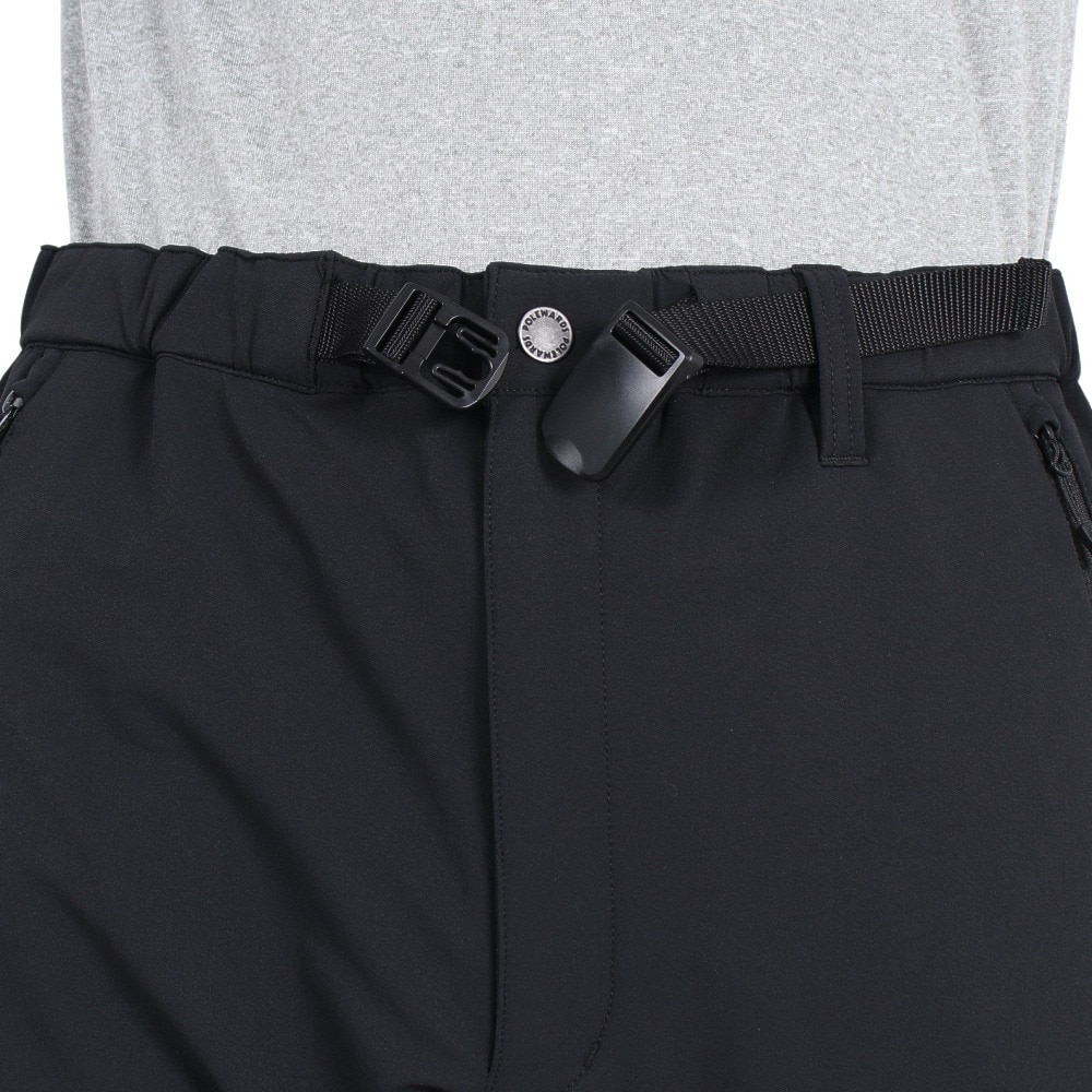POLEWARDS（メンズ）パンツ ボトム サーマルライニング トレックパンツ PW2SJD03 BLK ブラック ストレッチ 保温 