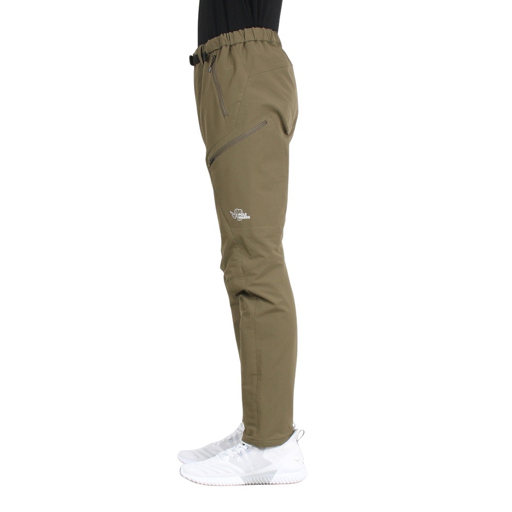 POLEWARDS（メンズ）パンツ ボトム サーマルライニング トレックパンツ PW2SJD03 OLV オリーブ ストレッチ 保温