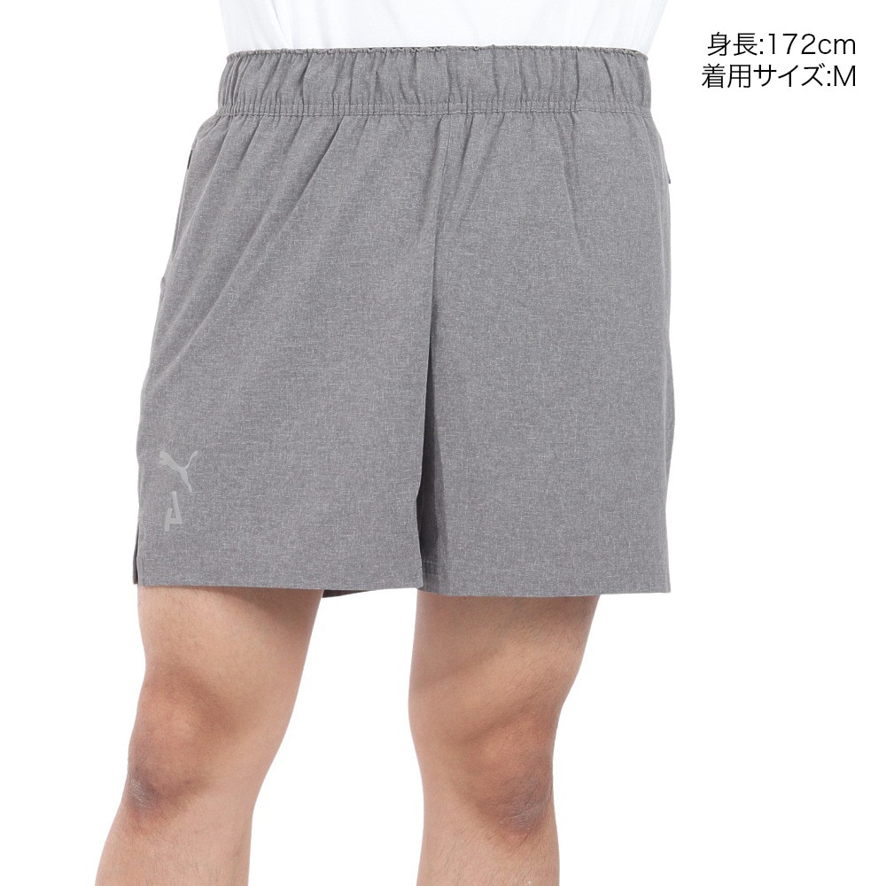 プーマ（PUMA）（メンズ）吸水速乾 レインプロテクション ショートパンツ シーズンズ 5インチ トレイルランニング ウーブンショーツ 52326201 グレー