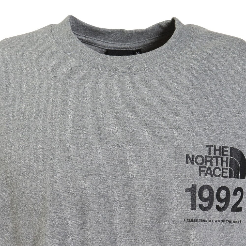 ノースフェイス（THE NORTH FACE）（メンズ）長袖Tシャツ ロンT ロングスリーブ 30th ヌプシTシャツ NT82235 Z グレー クルーネック バックプリント