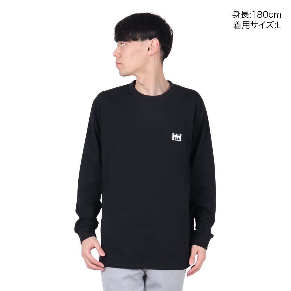 ヘリーハンセン（HELLY HANSEN）（メンズ）長袖Tシャツ スクエア ロゴ HH32521 K
