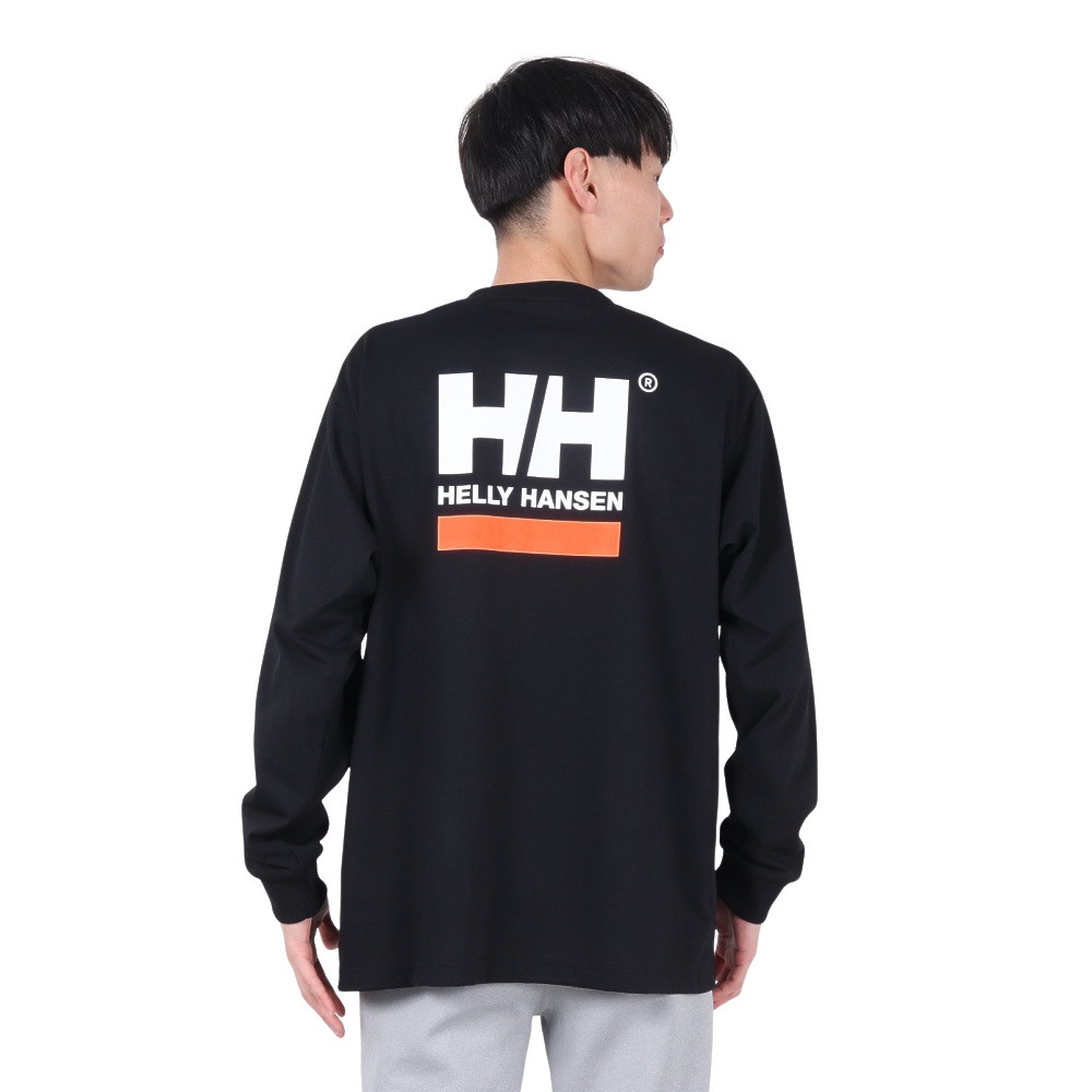 ヘリーハンセン（HELLY HANSEN）（メンズ）長袖Tシャツ スクエア ロゴ HH32521 K
