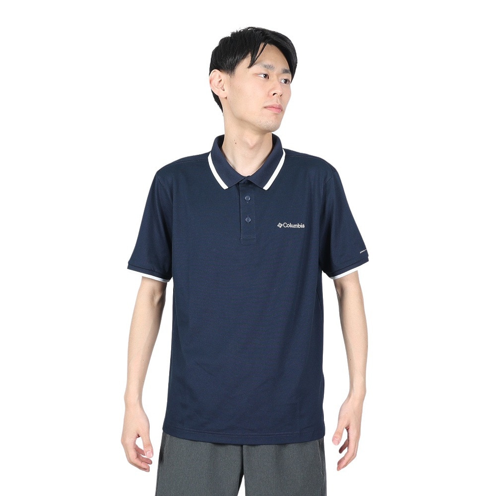 コロンビア（Columbia）（メンズ）コーブドームビュートソリッドピケ半袖ポロシャツ Collegiate Navy AE0412 464