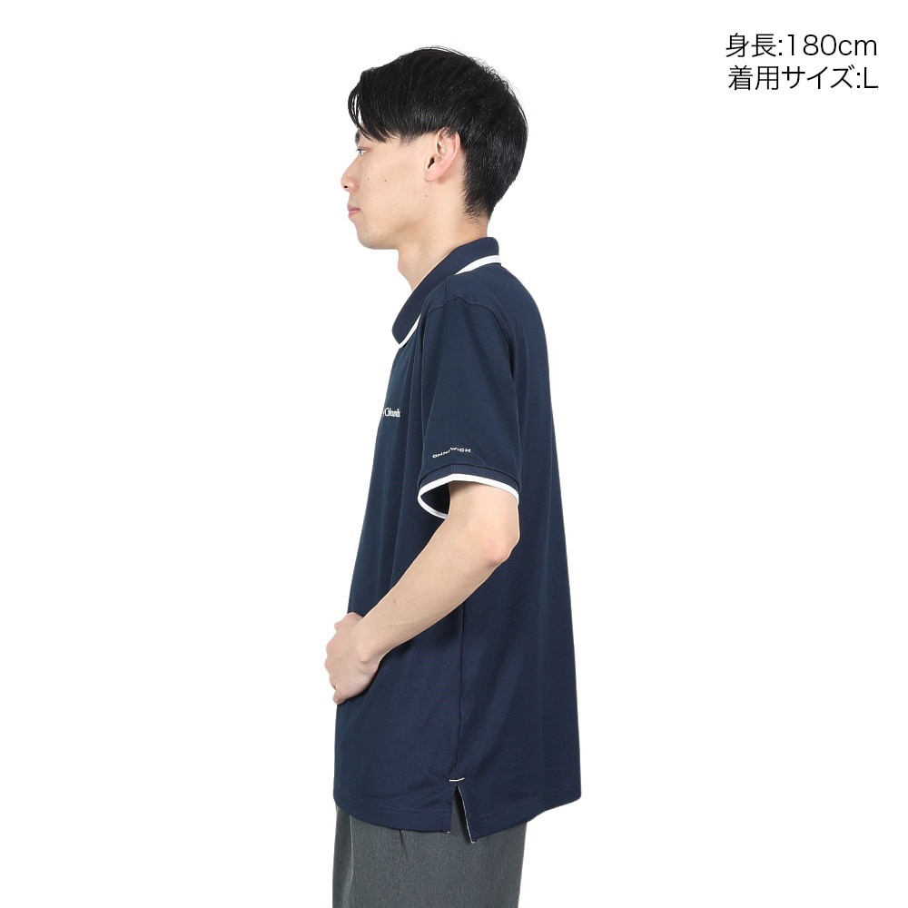 コロンビア（Columbia）（メンズ）コーブドームビュートソリッドピケ半袖ポロシャツ Collegiate Navy AE0412 464