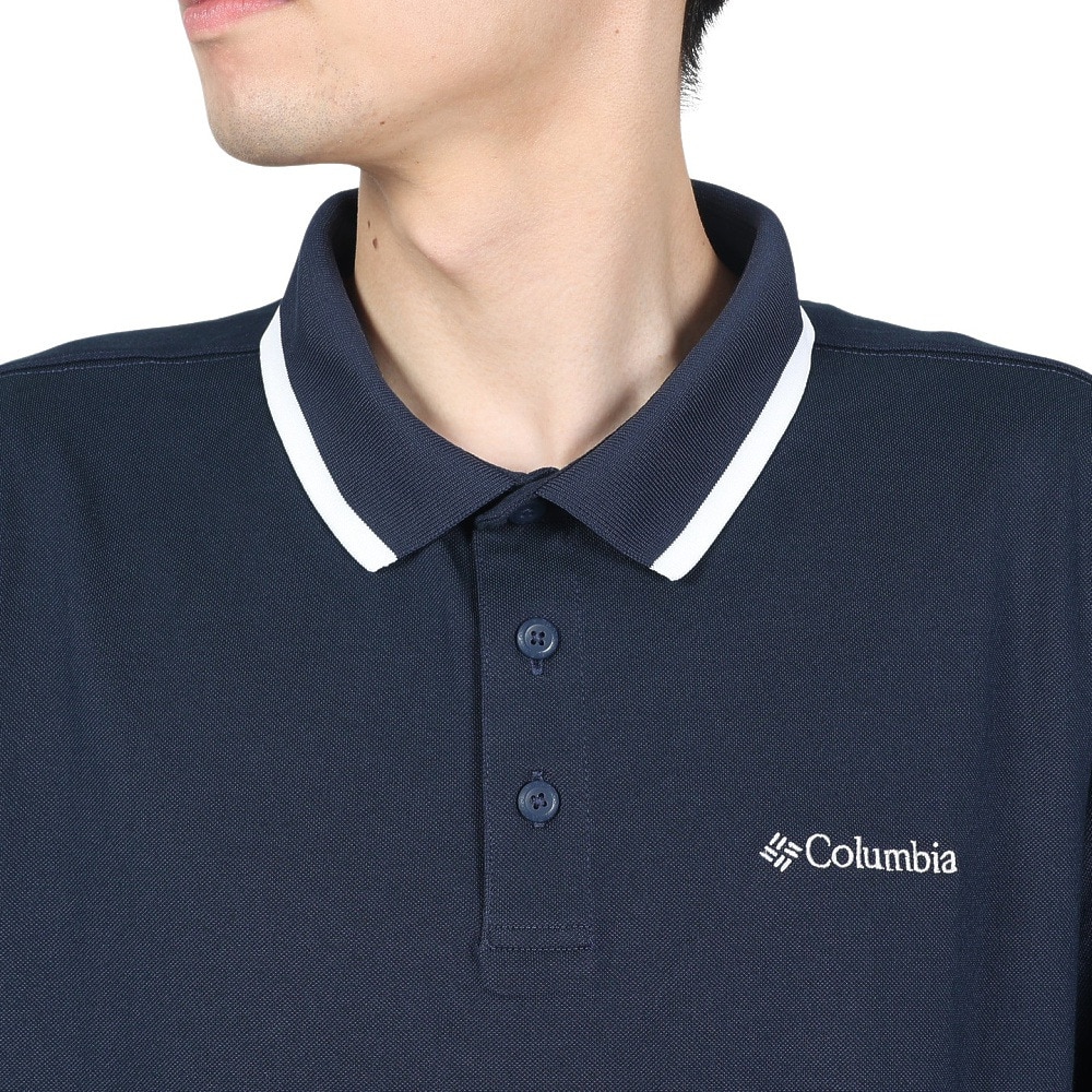 コロンビア（Columbia）（メンズ）コーブドームビュートソリッドピケ半袖ポロシャツ Collegiate Navy AE0412 464