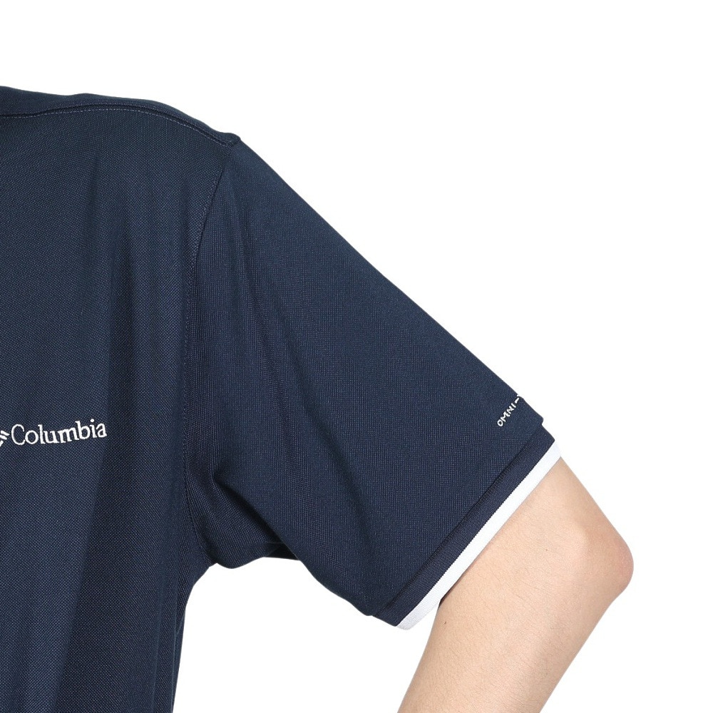コロンビア（Columbia）（メンズ）コーブドームビュートソリッドピケ半袖ポロシャツ Collegiate Navy AE0412 464