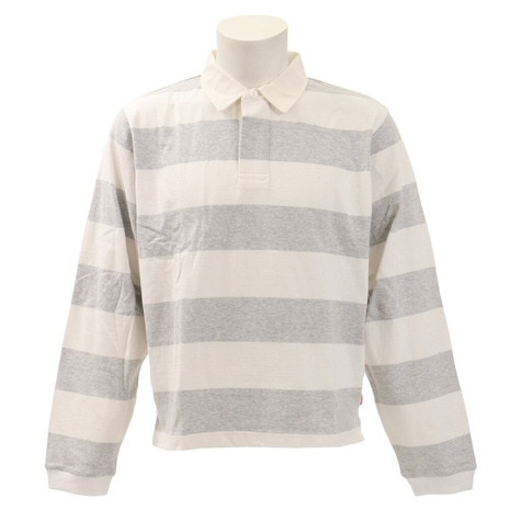 ＜エルブレス＞ Tシャツ ヘビーウエイトボーダーラガーロングスリーブ CH01-1493 White-Gray画像