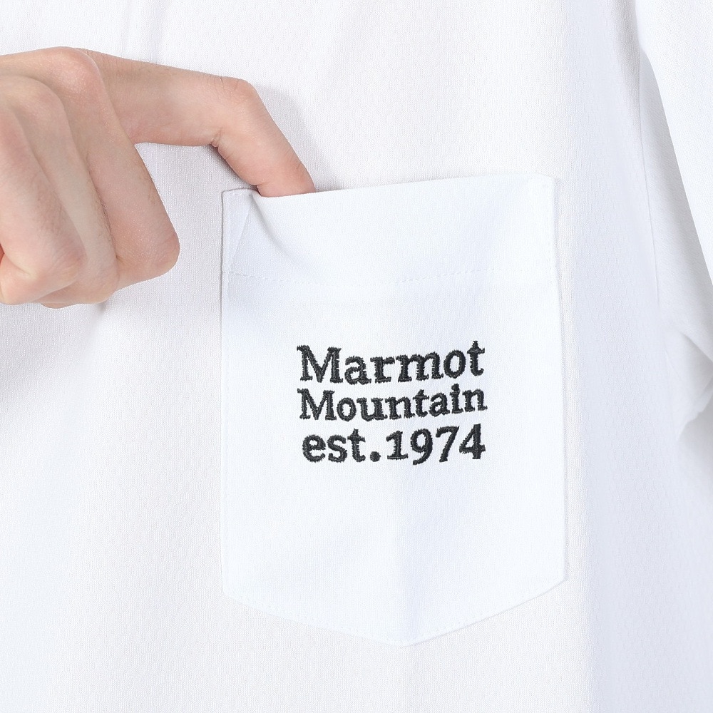 マーモット（Marmot）（メンズ）ポケットロゴティー ホワイト TOMTJB82XB WH 長袖シャツ ロンT トップス カジュアル アウトドア スポーツ UVカット