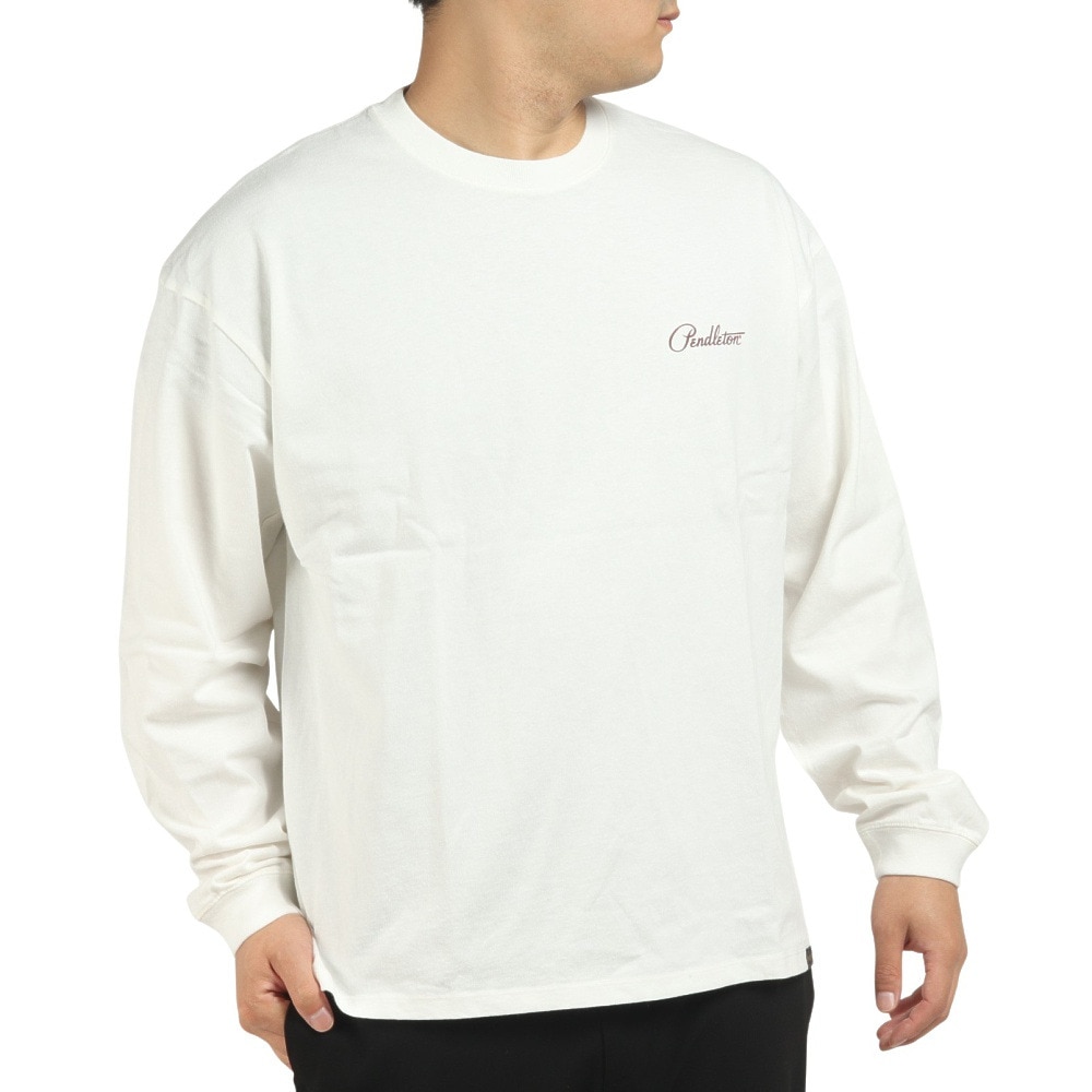 ペンドルトン(PENDLETON)(メンズ)長袖Tシャツ ロンT バックプリント Tee O.White 2475-9002 10009 オフホワイト トップス 綿100