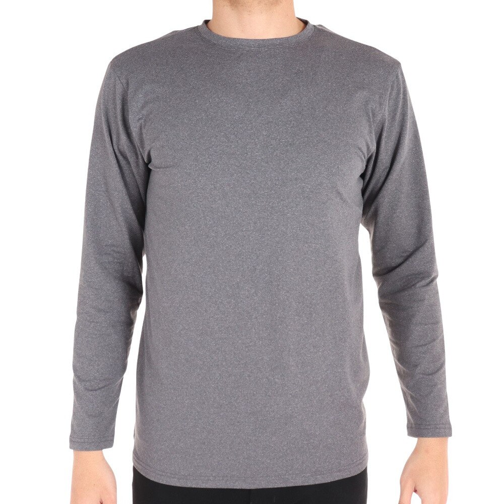 フォックスファイヤー（Foxfire）（メンズ）長袖Tシャツ ロンT TS EXストレッチ ウォームクルー 5115294-020 グレー 無地 トップス インナー 吸汗速乾