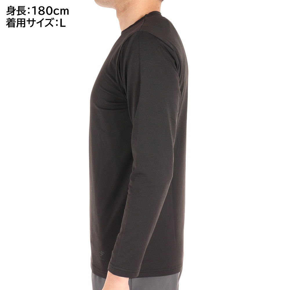 フォックスファイヤー（Foxfire）（メンズ）長袖Tシャツ ロンT TS EXストレッチ ウォームクルー 5115294-025 ブラック トップス  インナー 吸汗速乾