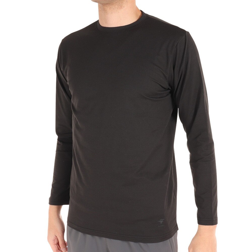 フォックスファイヤー（Foxfire）（メンズ）長袖Tシャツ ロンT TS EXストレッチ ウォームクルー 5115294-025 ブラック トップス インナー 吸汗速乾