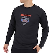マーモット（Marmot）（メンズ）長袖Tシャツ ロンT ハッピーキャンプ クルー TOUUJB59 SLT ブラック トップス 吸汗速乾 UVカット