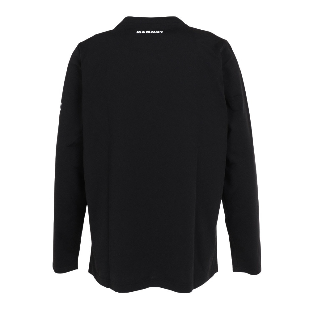 マムート（MAMMUT）（メンズ）長袖Tシャツ ロンT QD ロゴプリント 1016-01030-00255 ブラック トップス 袖ロゴ ストレッチ 軽量