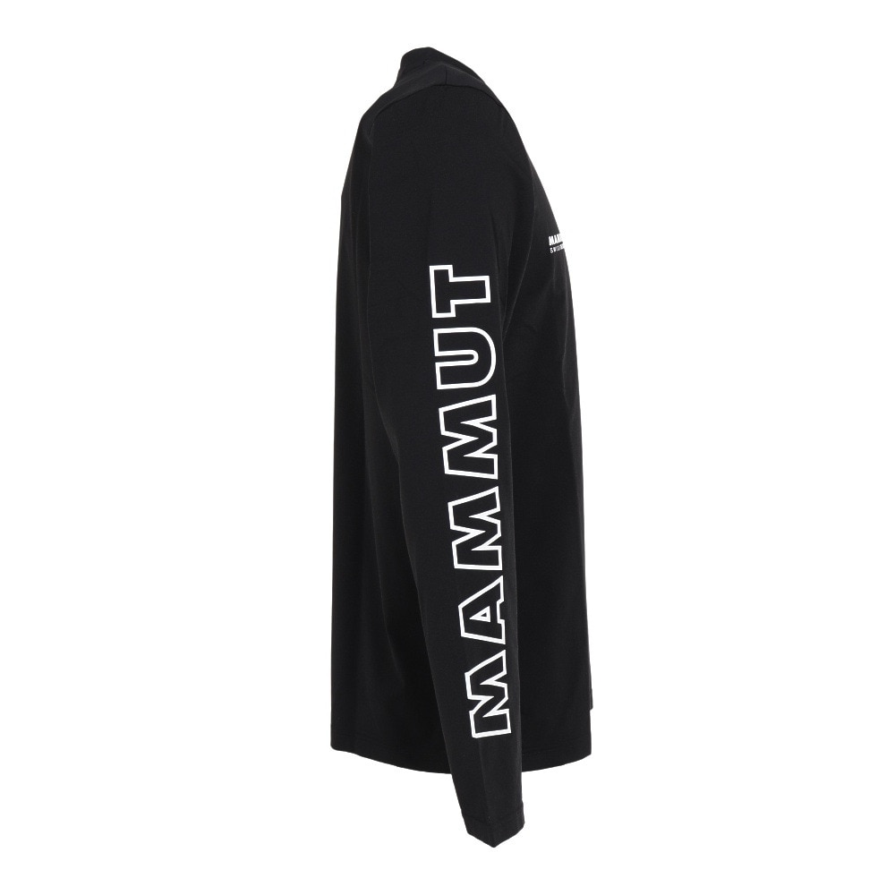 マムート（MAMMUT）（メンズ）長袖Tシャツ ロンT QD ロゴプリント 1016-01030-00255 ブラック トップス 袖ロゴ ストレッチ 軽量