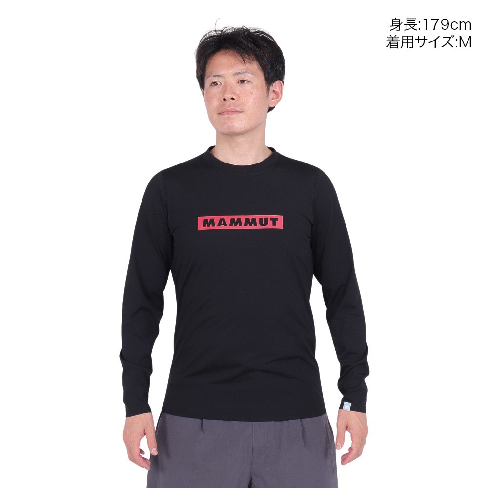 マムート（MAMMUT）（メンズ）長袖Tシャツ ロンT QD ロゴプリント 1016-01030-00676 ブラック トップス ロゴT ストレッチ 軽量