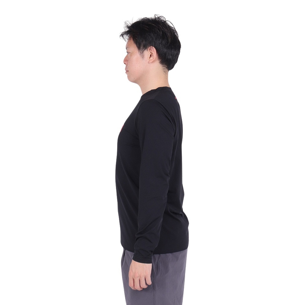 マムート（MAMMUT）（メンズ）長袖Tシャツ QD ロゴプリント ロングスリーブ Tシャツ アジアンフィット1016-01030-00676 ブラック EUROサイズ