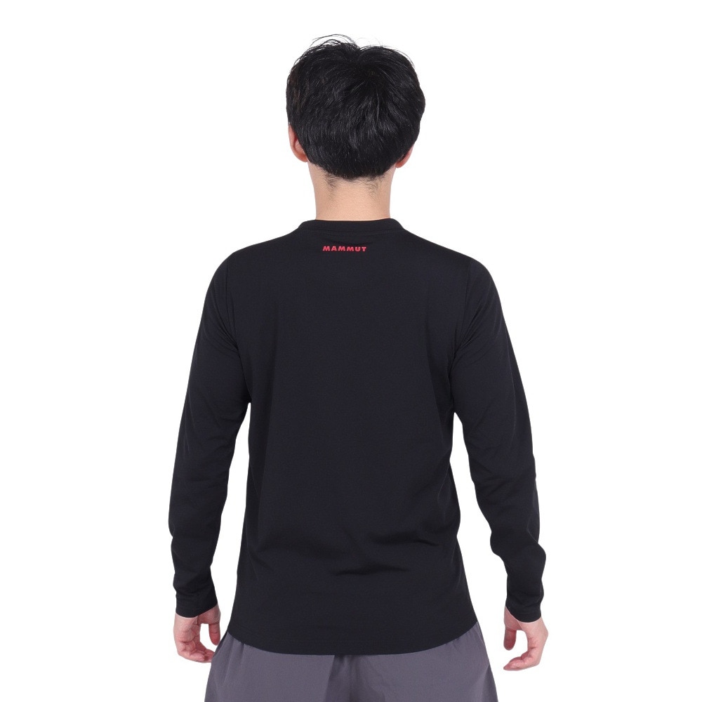 マムート（MAMMUT）（メンズ）長袖Tシャツ ロンT QD ロゴプリント 1016-01030-00676 ブラック トップス ロゴT ストレッチ 軽量