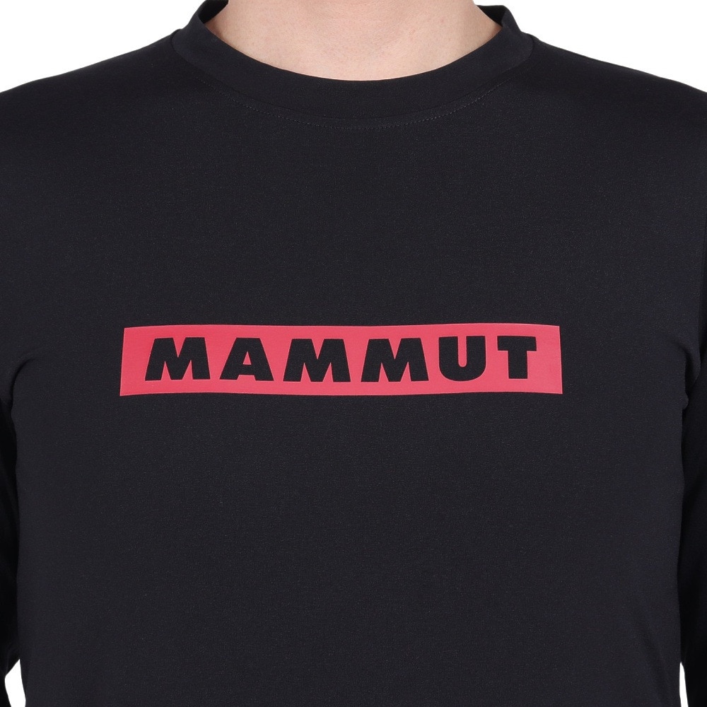 マムート（MAMMUT）（メンズ）長袖Tシャツ ロンT QD ロゴプリント 1016-01030-00676 ブラック トップス ロゴT ストレッチ 軽量