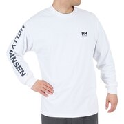 ヘリーハンセン（HELLY HANSEN）（メンズ、レディース）長袖Tシャツ ロンT ロングスリーブレターTシャツ HE32331 CW ホワイト トップス 速乾 消臭 春