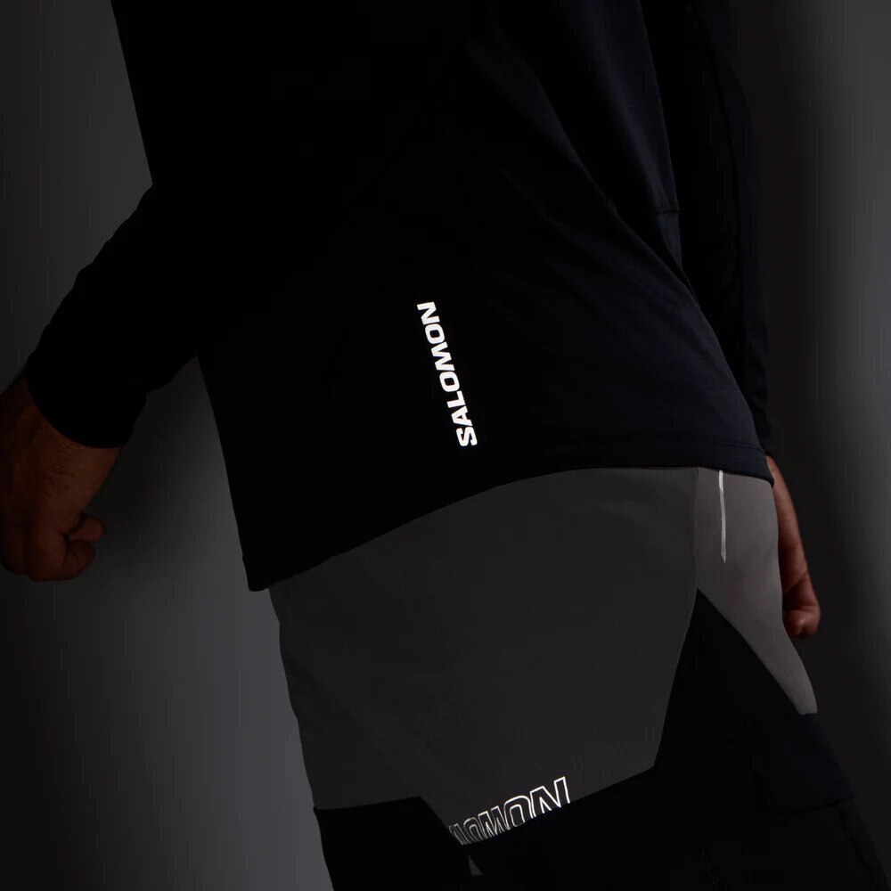 サロモン（SALOMON）（メンズ）長袖Tシャツ CROSS RUN クロスラン LC1826400 ブラック