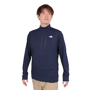 (メンズ)長袖Tシャツ ロングスリーブ フラッシュドライスリーディージップアップ NT12201 UN ネイビー 速乾 UVカット