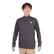 (メンズ)長袖Tシャツ ロングスリーブ フラッシュドライスリーディージップアップ NT12201 ZC グレー 速乾 UVカット