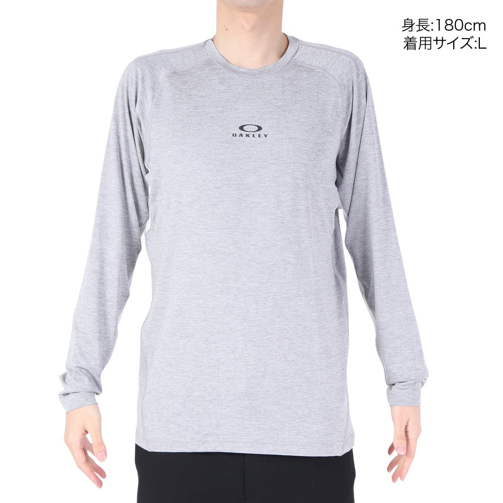 オークリー（OAKLEY）（メンズ）長袖Tシャツ ロンT O Fit Rc LS Tee FOA404407-28B グレー