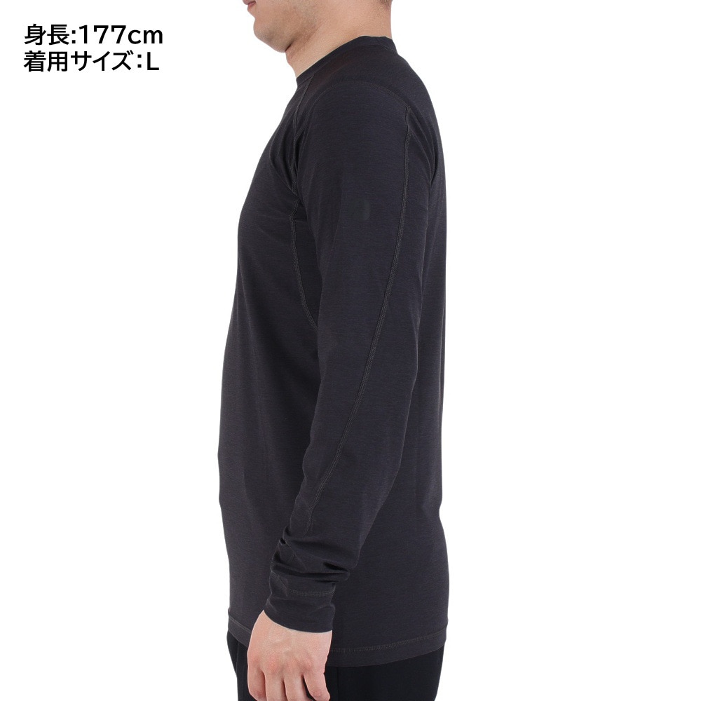 マーモット（Marmot）（メンズ）UPF50+ 接触冷感 ストレッチ 長袖Tシャツ ロンT グラフェンロングスリーブシャツ TSSMC206-012 ブラック