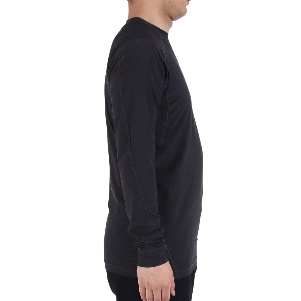 マーモット（Marmot）（メンズ）UPF50+ 接触冷感 ストレッチ 長袖Tシャツ ロンT グラフェンロングスリーブシャツ TSSMC206-012 ブラック