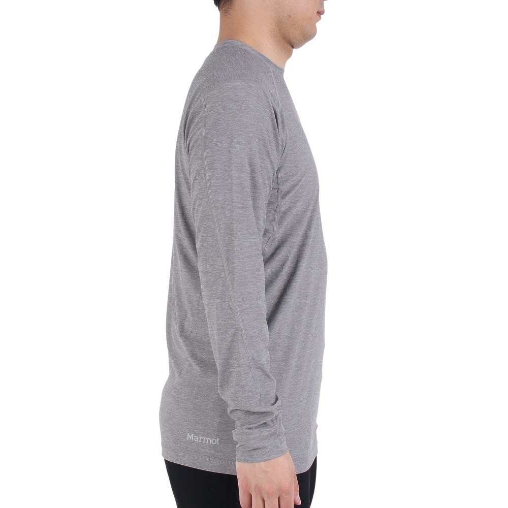 マーモット（Marmot）（メンズ）UPF50+ 接触冷感 ストレッチ 長袖Tシャツ ロンT グラフェンロングスリーブシャツ TSSMC206-046 グレー
