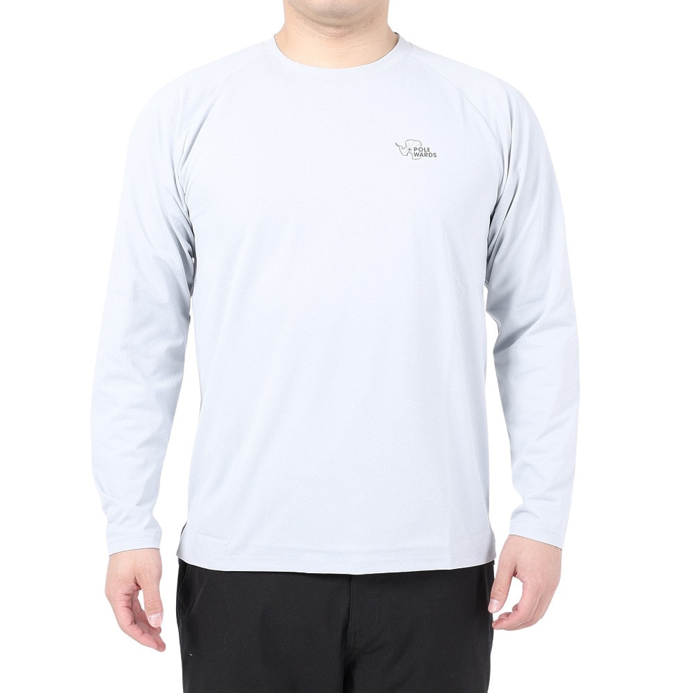 POLEWARDS（メンズ）長袖Tシャツ ロンT EXフレックス PW2PJB05 GRY グレー 吸汗速乾 UVケア ストレッチ
