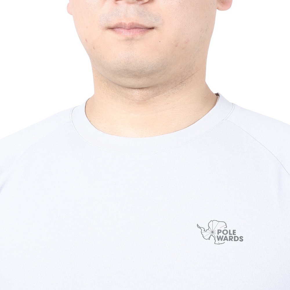 POLEWARDS（メンズ）長袖Tシャツ ロンT EXフレックス PW2PJB05 GRY グレー 吸汗速乾 UVケア ストレッチ