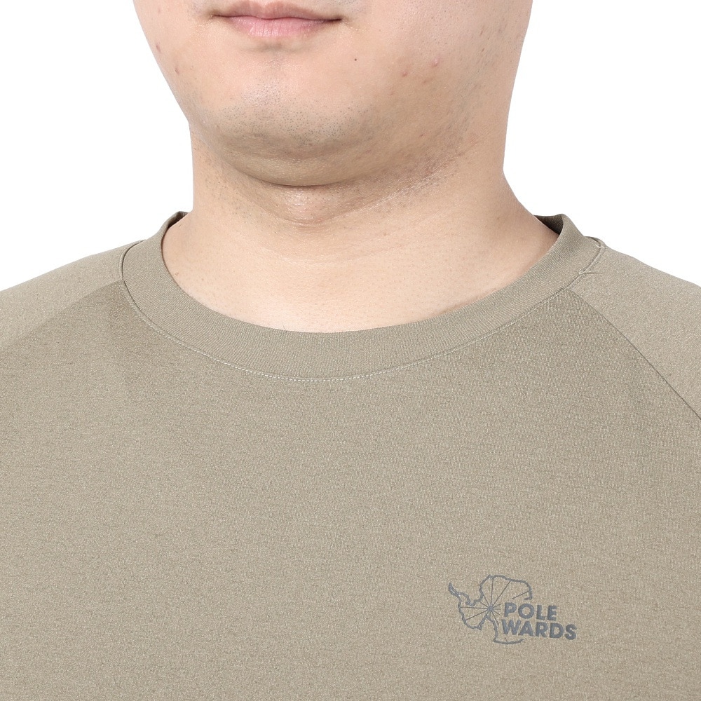 POLEWARDS（メンズ）長袖Tシャツ ロンT EXフレックス PW2PJB05 OLV オリーブ 吸汗速乾 UVケア ストレッチ