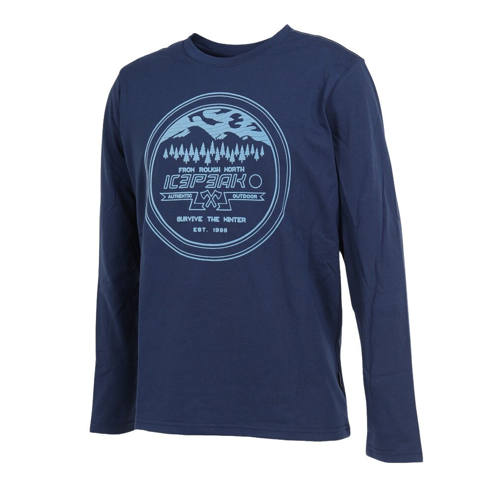 ＩＣＥＰＥＡＫ（メンズ）長袖Tシャツ ロンT MOXEE 4 57765 392 ブルー