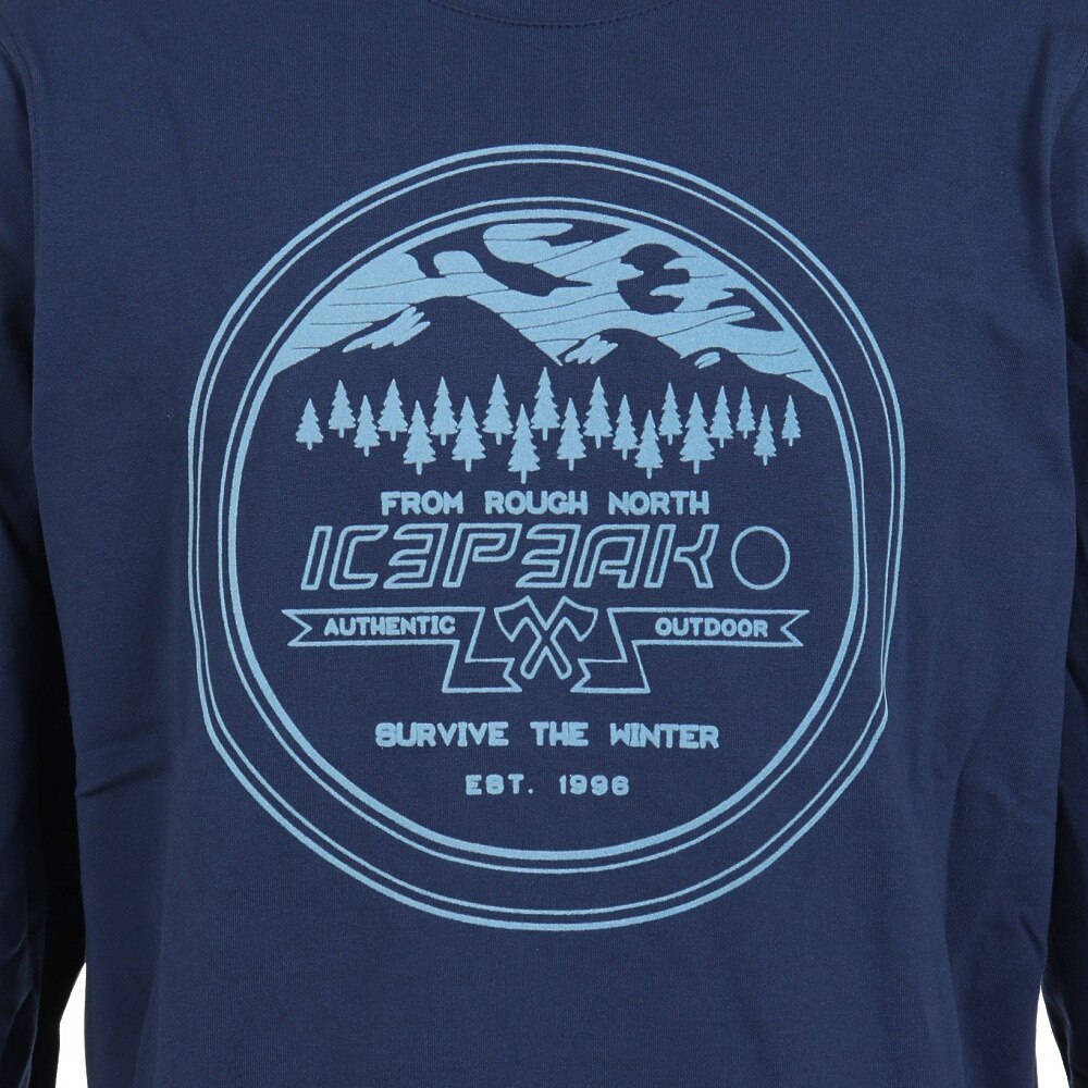 ＩＣＥＰＥＡＫ（メンズ）長袖Tシャツ ロンT MOXEE 4 57765 392 ブルー