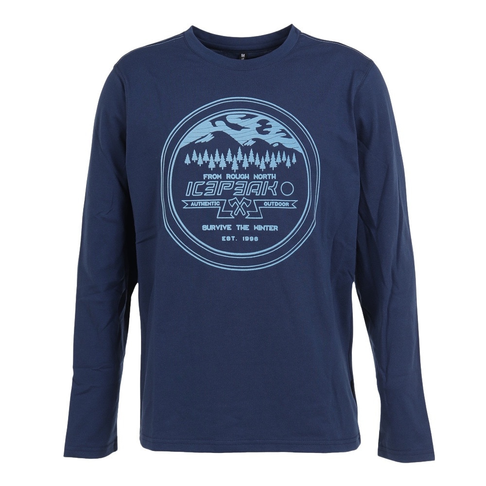 ＩＣＥＰＥＡＫ（メンズ）長袖Tシャツ ロンT MOXEE 4 57765 392 ブルー