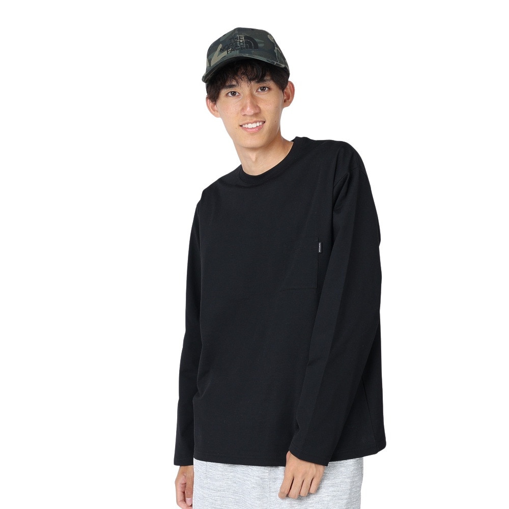 ノースフェイス（THE NORTH FACE）（メンズ）長袖Tシャツ ロンT ロングスリーブ エアリーリラックスＴシャツ NT62345 K ブラック