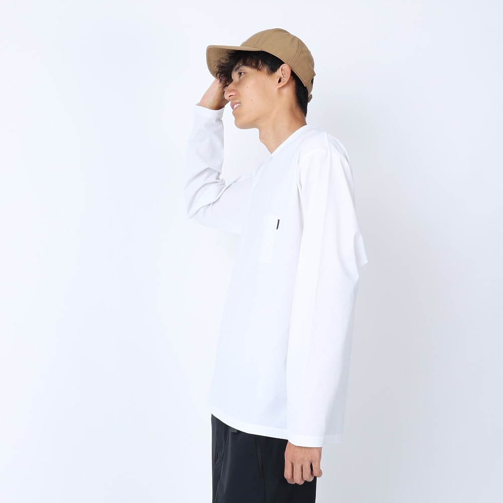 ザ・ノース・フェイス（THE NORTH FACE）（メンズ）速乾 UVケア 長袖Tシャツ ロンT ロングスリーブ エアリーリラックスTシャツ NT62345 W ホワイト 防シワ