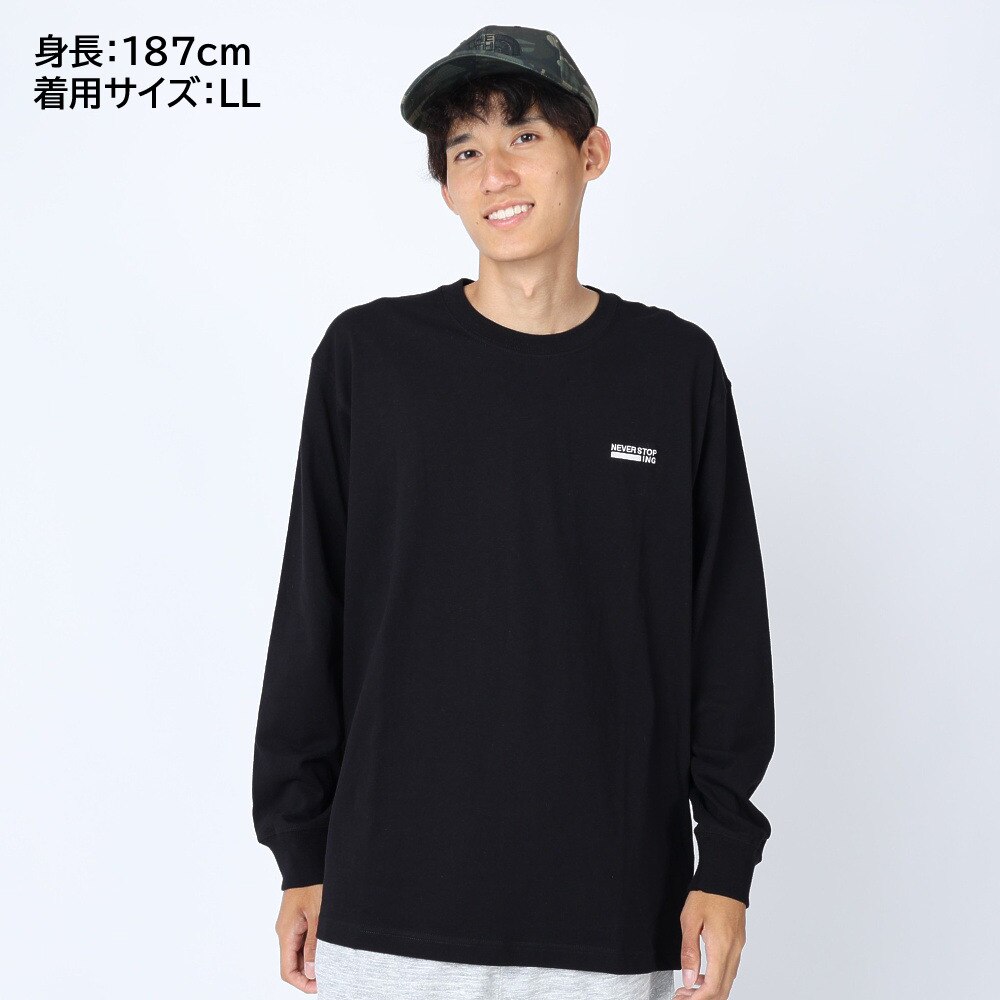 ノースフェイス（THE NORTH FACE）（メンズ、レディース）長袖Tシャツ ロンT ロングスリーブ ネバーストップ ING NT82330 K  ブラック