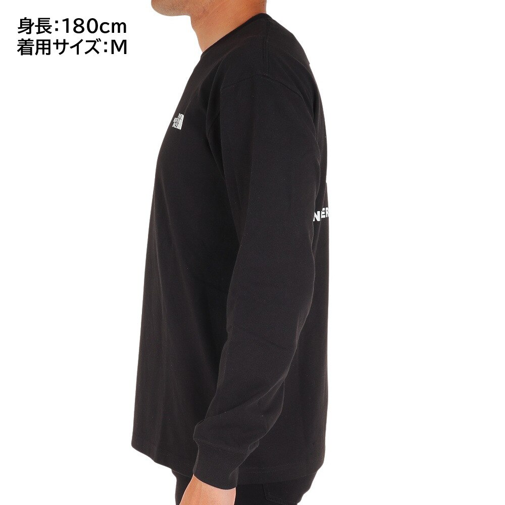 ノースフェイス（THE NORTH FACE）（メンズ）長袖Tシャツ ロンT BACK SQUARE LOGO バックスクエアロゴ NT82333 K ブラック