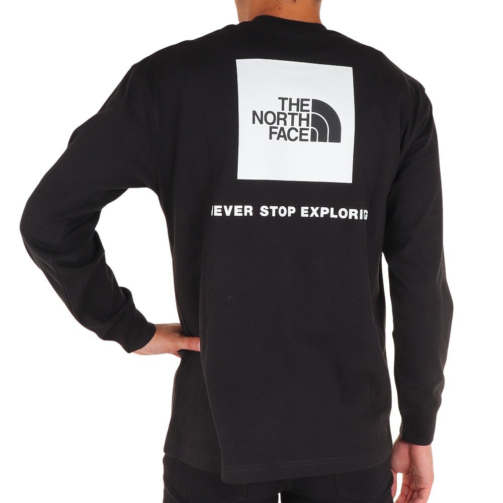 ノースフェイス（THE NORTH FACE）（メンズ）長袖Tシャツ ロンT BACK SQUARE LOGO バックスクエアロゴ NT82333 K ブラック