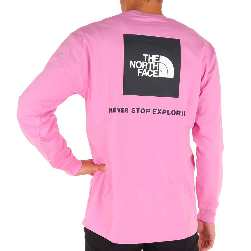 ノースフェイス（THE NORTH FACE）（メンズ）長袖Tシャツ ロンT BACK SQUARE LOGO バックスクエアロゴ NT82333  OP ピンク